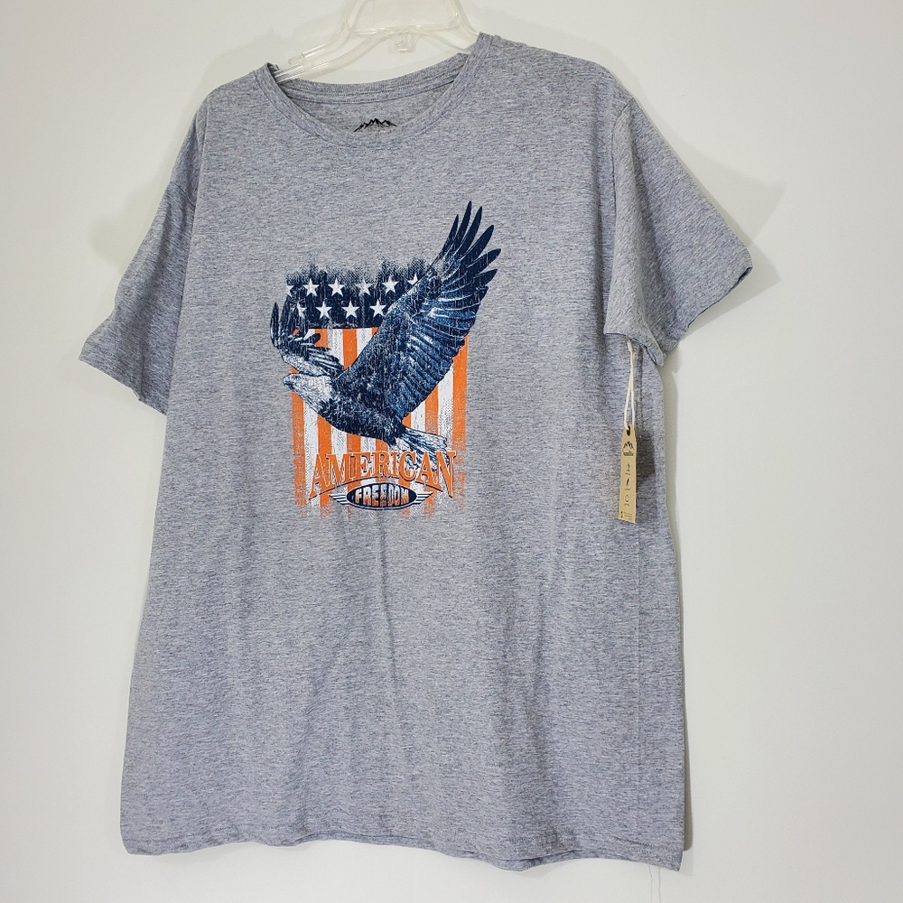 NWT Gray American Freedom Tee, Size Large